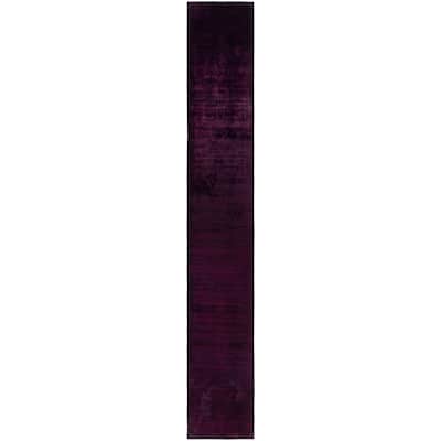 Overdyed One-of-a-Kind Hand-Knotted Area Rug - Purple - 2' 5" x 16' 4"