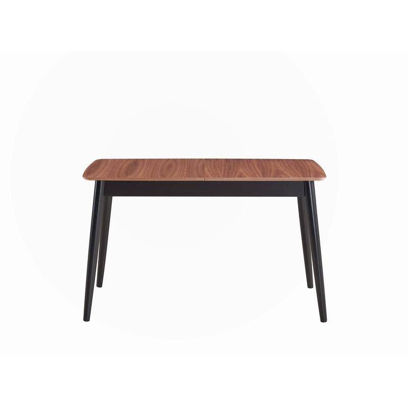 Natural and Black Dining Table with Bufferfly Leaf
