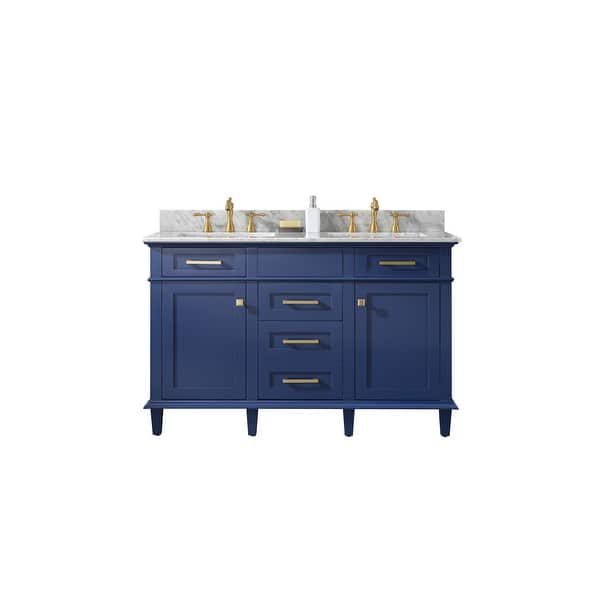 slide 2 of 7, Legion Furniture 54-inch White Marble Blue Sink Vanity