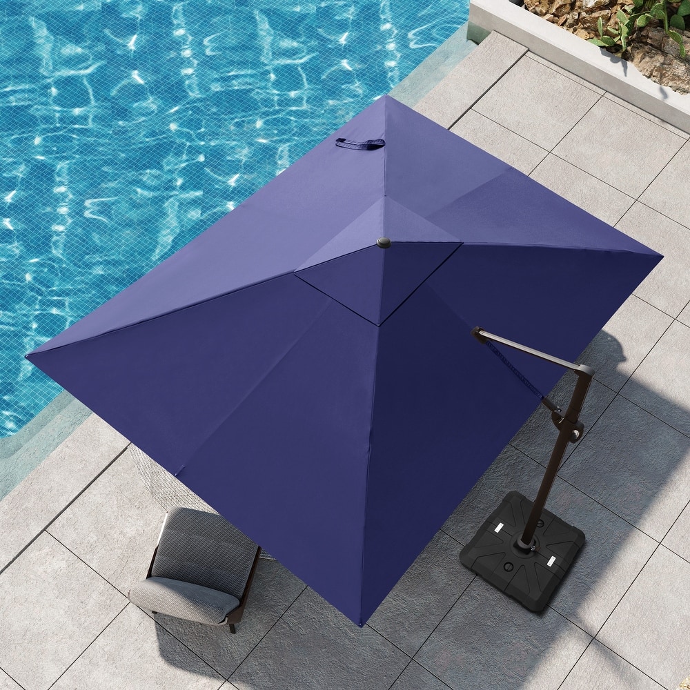 Pellebant 9 FT x 12 FT Outdoor Patio Cantilever-Offset Umbrella with Base