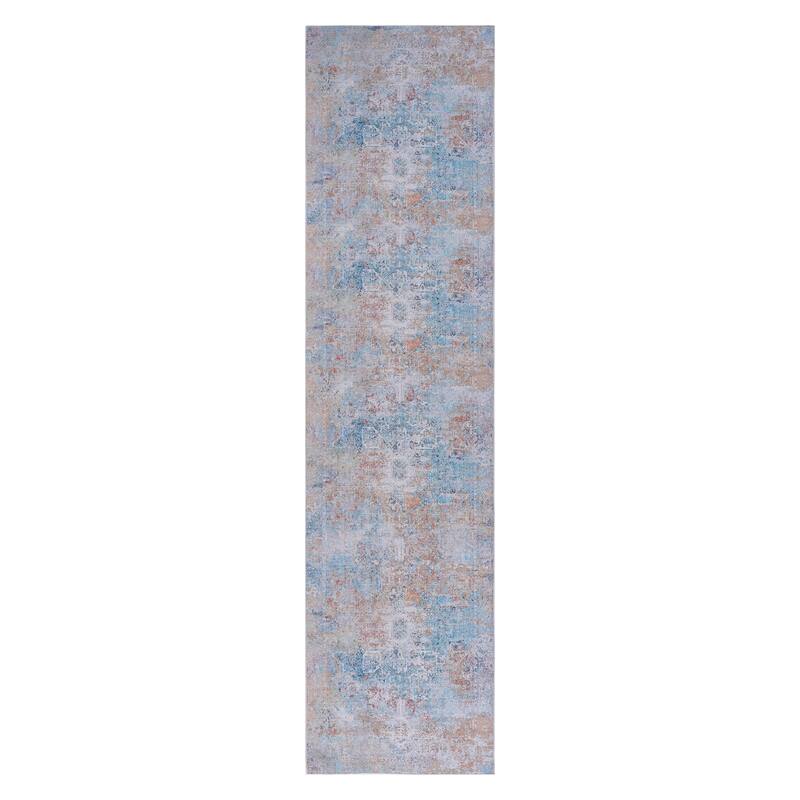 PAYAS Collection Beige / Geometric Non-Shedding Area Rug - 120" D x 30" W x 0.14" H