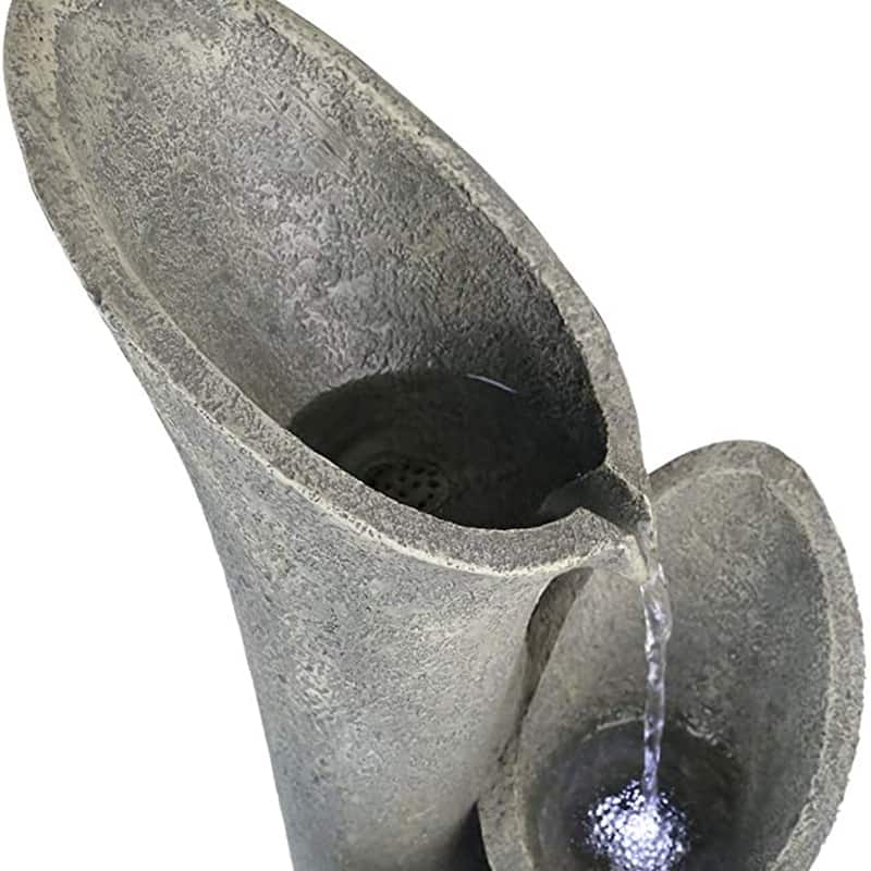 4-tier Faux Stone Bell Cascading Water Fountain - N/A