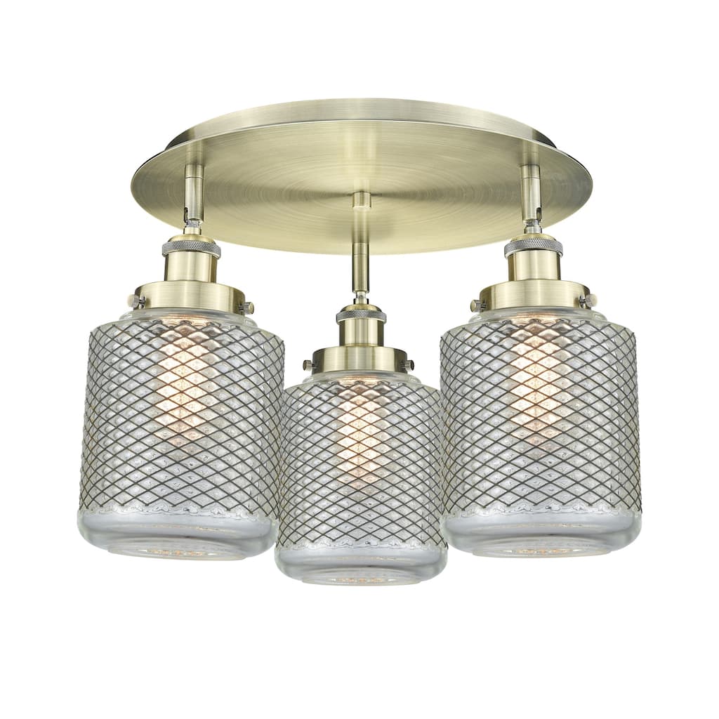 Innovations Lighting 916-3C-10-18 Edison Flush Edison 3 Light 18" Wide