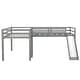 preview thumbnail 6 of 6, Gray Twin Size Solid Pine Wood L-Shaped Loft Bed with Slide and Widened Ladder