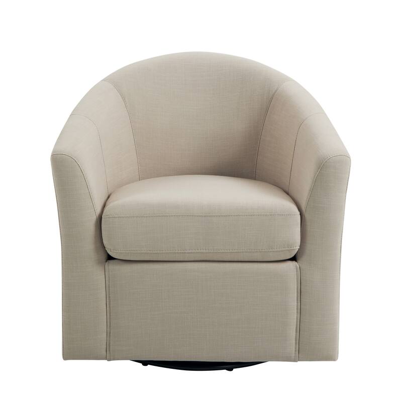Anna Upholstered Swivel Barrel Accent Chair