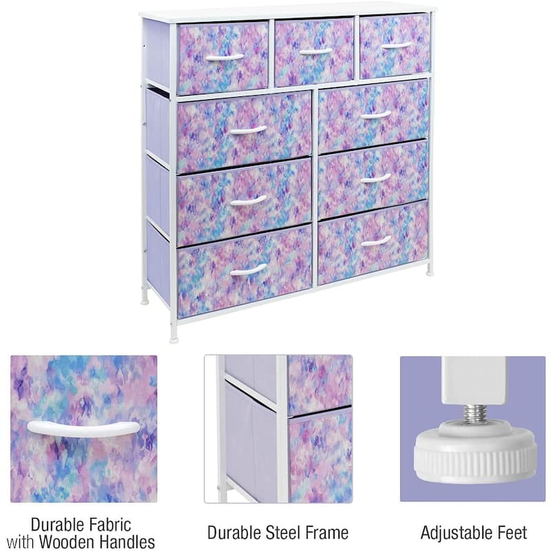 Modern Color Print 9-cubby Storage Tower