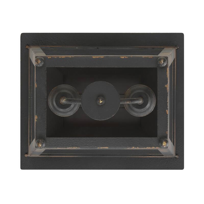 Abingdon 2 Light Mini Pendant in Antique Black Iron with Clear Glass - Gold