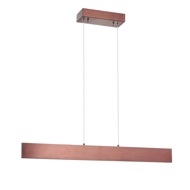 Julian 40" Dimmable Adjustable Integrated LED Metal Linear Pendant, by JONATHAN Y