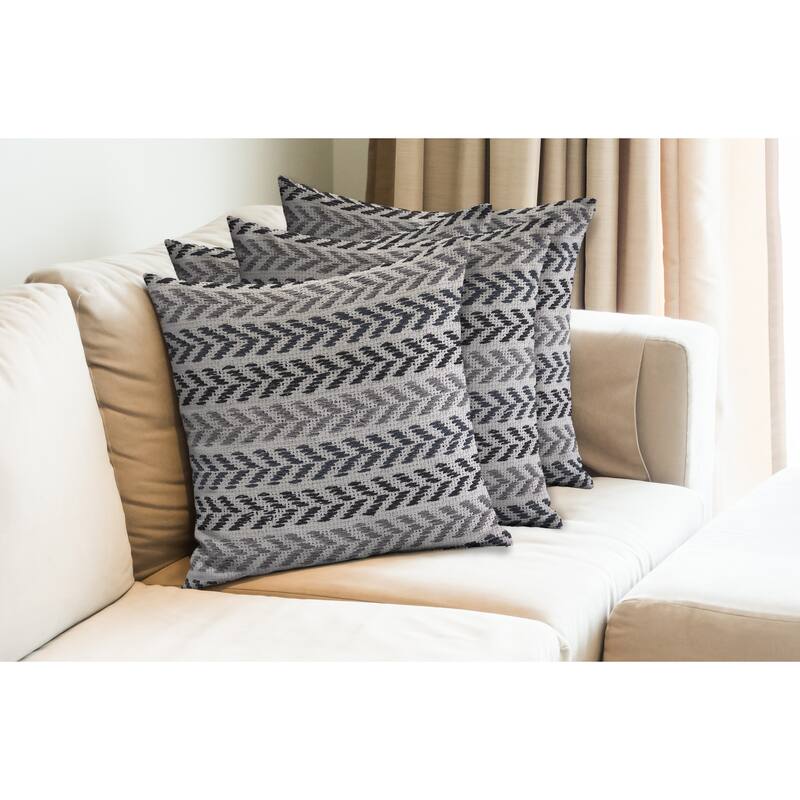 Aquila Farmhouse Striped Cotton Throw Pillow by Sevita - Gray/Black - Set of 3 or More - Polyester