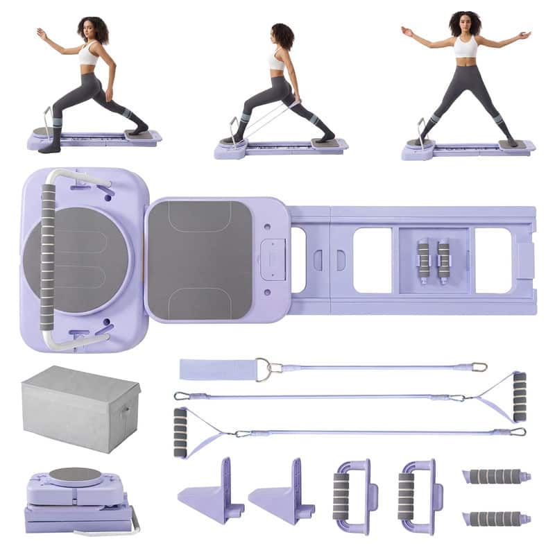 COSIEST 59.8" Foldable Pilates Board, 2-in-1 Ab Twist & Leg Exercise Equipment, All-in-One Home Gym, 3 Colors
