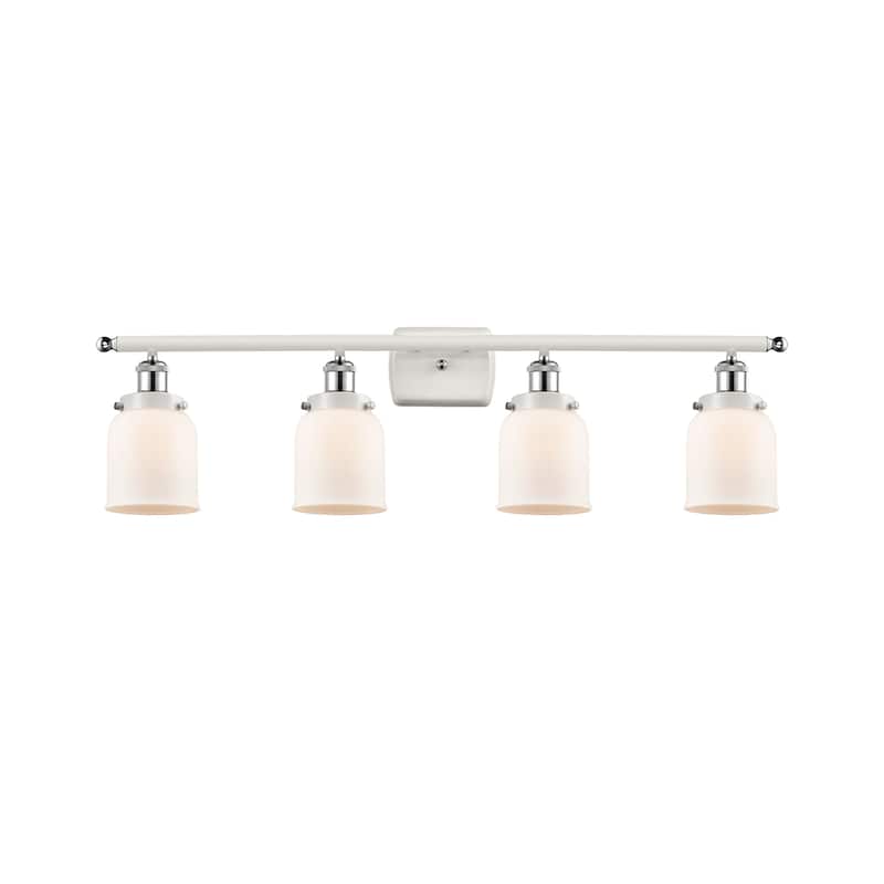 Innovations Lighting Ballston Urban Bell - 4 Light 36" Bath Vanity Light - Matte White/White and Polished Chrome
