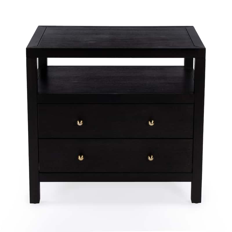Nora 2-Drawer Wood Wide Nightstand