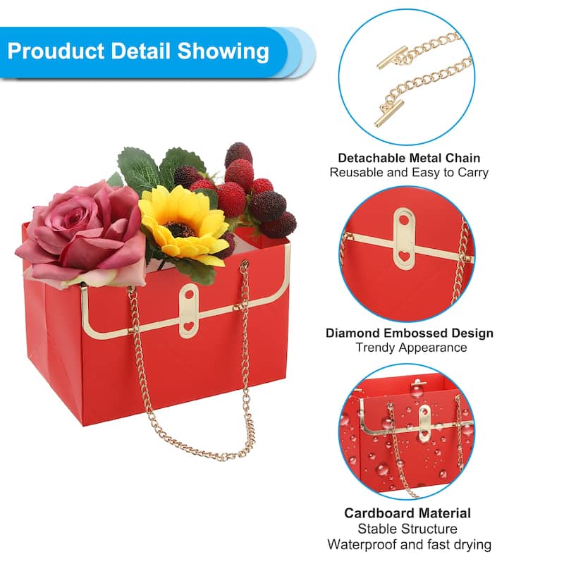 6x4x4Inch Flower Paper Gift Bag 4PCS Box Storage Florist Supplies Wrap