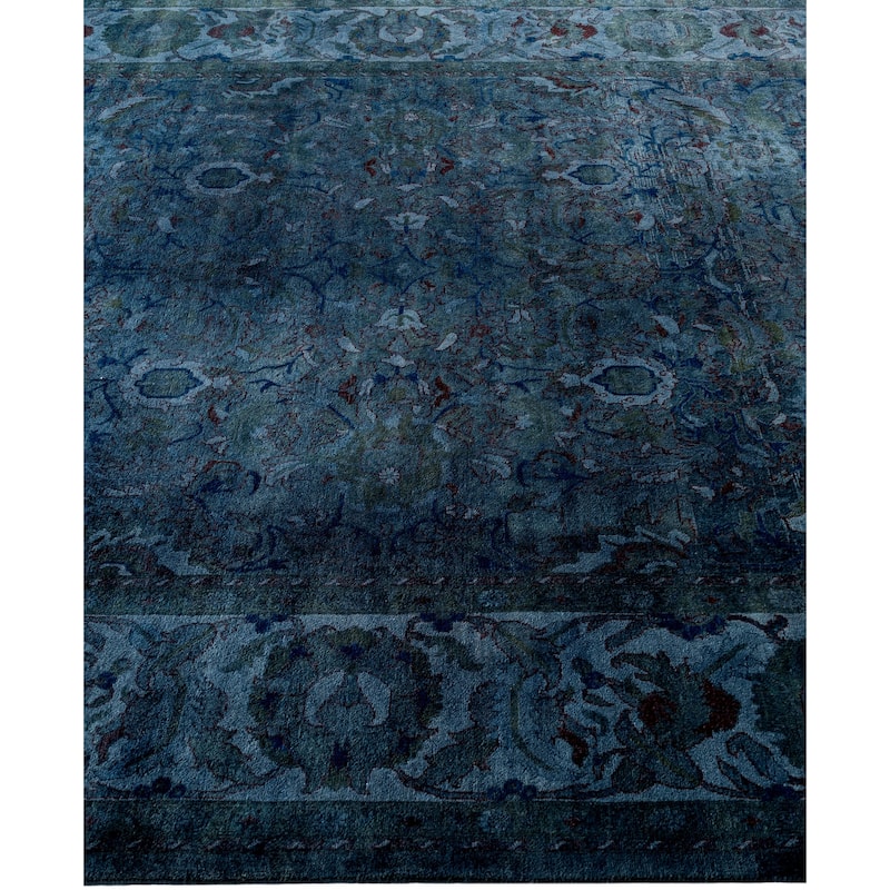Overdyed One-of-a-Kind Hand-Knotted Area Rug - Blue - 6' 4" x 9' 5"