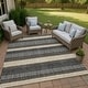 preview thumbnail 51 of 149, Machine Washable Indoor/ Outdoor Cabana Stripe Chantille Rug Black - 10' x 14'