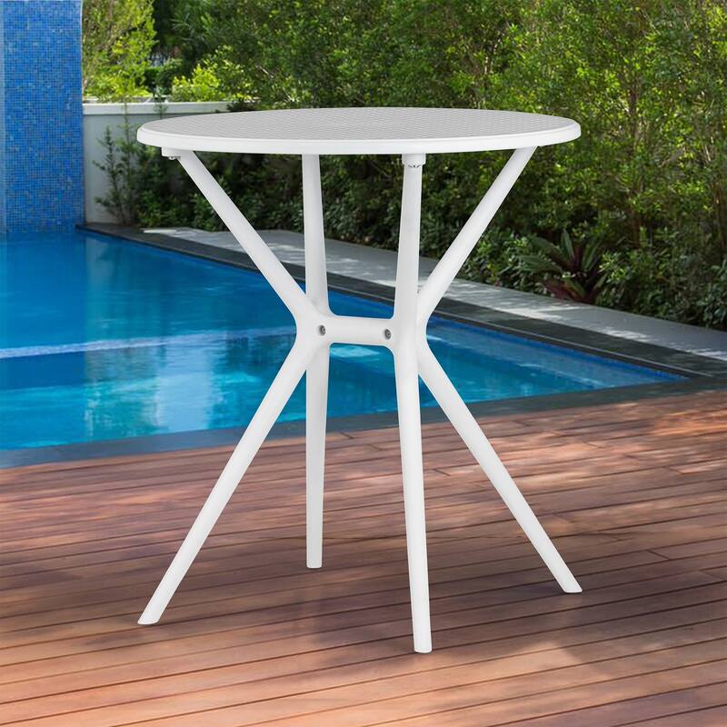 Bates White Plastic Round Dining Table