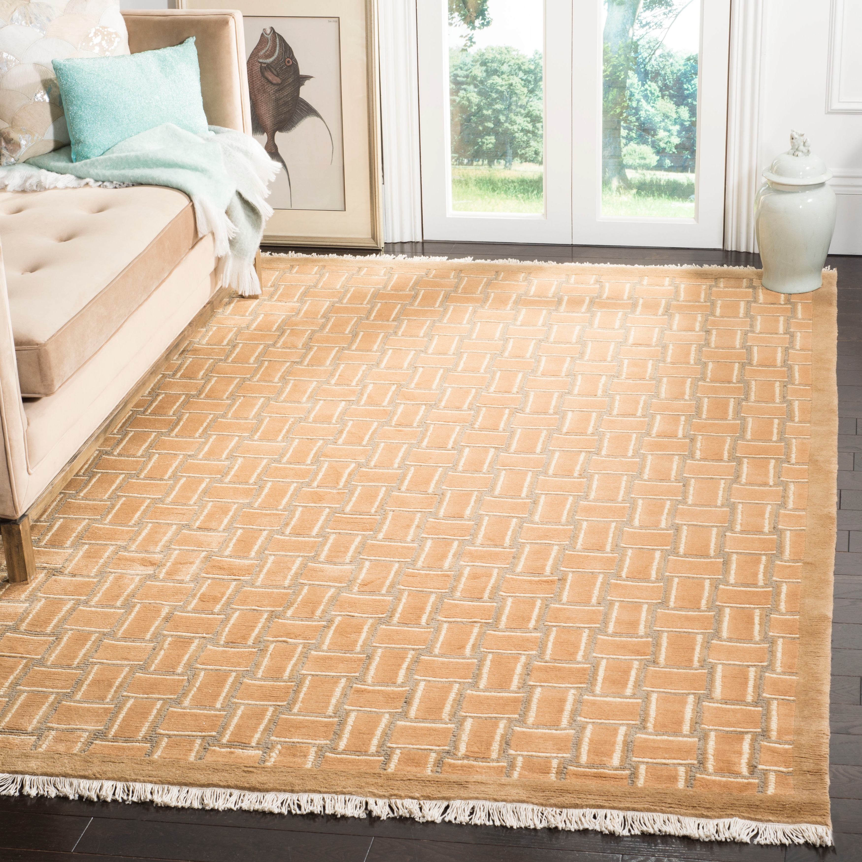 SAFAVIEH Couture Hand-knotted Tibetan Kerka Modern Wool Rug with