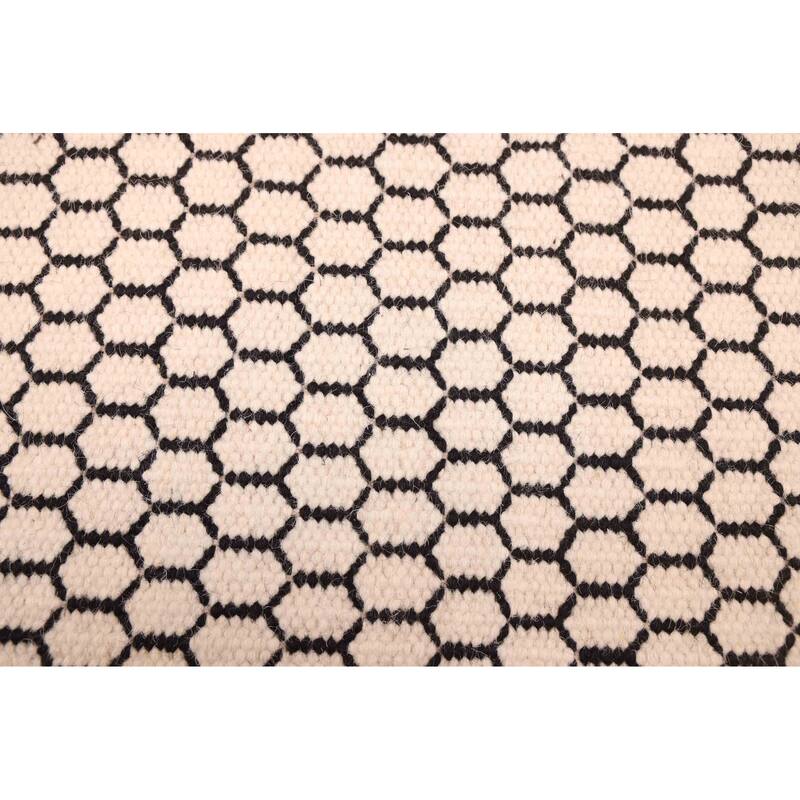 ECARPETGALLERY Flat-Weave Nevada Cream Wool Kilim - 5'5 x 7'4