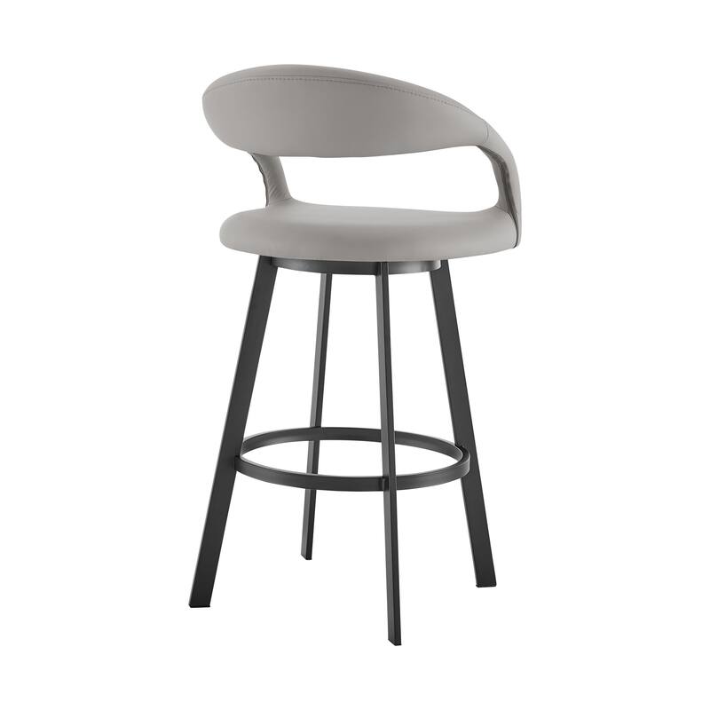 Ramona Modern Swivel Bar Stool, Upholstered Counter Height Chair with Iron Frame
