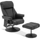 preview thumbnail 2 of 5, MCombo Swivel Recliner with Ottoman, Reclining Chair with Massage, Faux Leather Lounge Chair