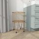 preview thumbnail 21 of 52, CosmoLiving by Cosmopolitan Industrial Iron Rolling Storage Basket Cart - 17 x 17 x 25