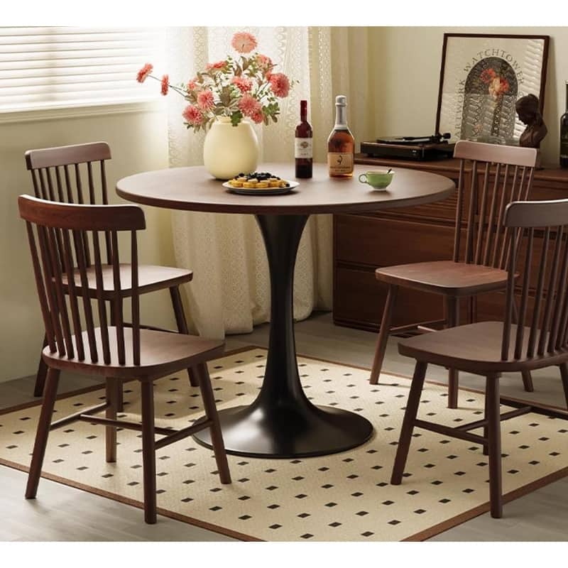 Modern Round Dining Table, 31.5" Kitchen Dining Room Furniture