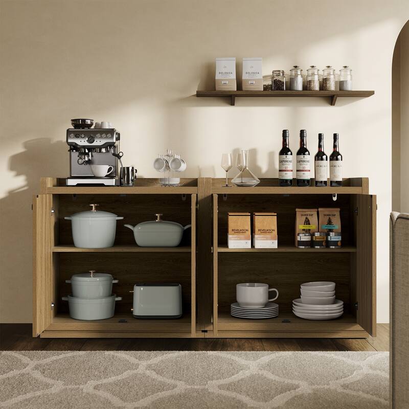 Multifunctional Minimalist Side Cabinet with 3D Design