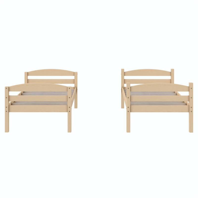 DHP Brady Solid Wood Twin-over-Twin Convertible Bunk Bed