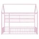 preview thumbnail 13 of 58, Metal Floor Bed House Bed Frame with Fence and Storage Shelves