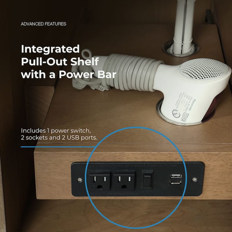 OVE Bailey Bathroom Vanity with Power Bar