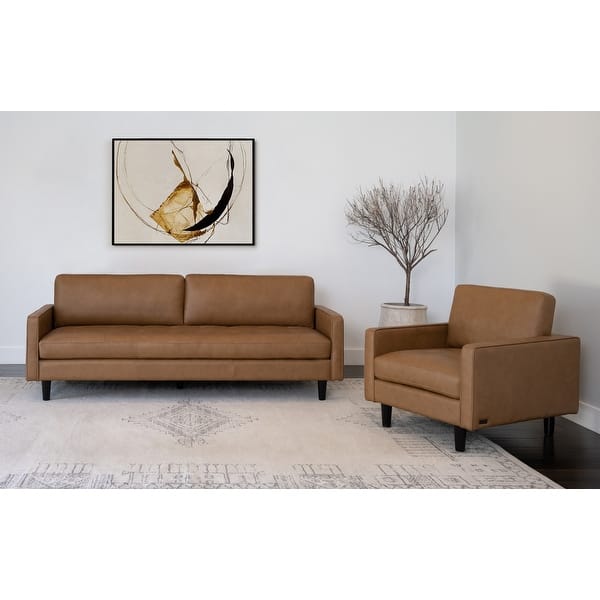 Abbyson Parker 2pc TopGrain Leather Sofa and Chair On Sale Bed