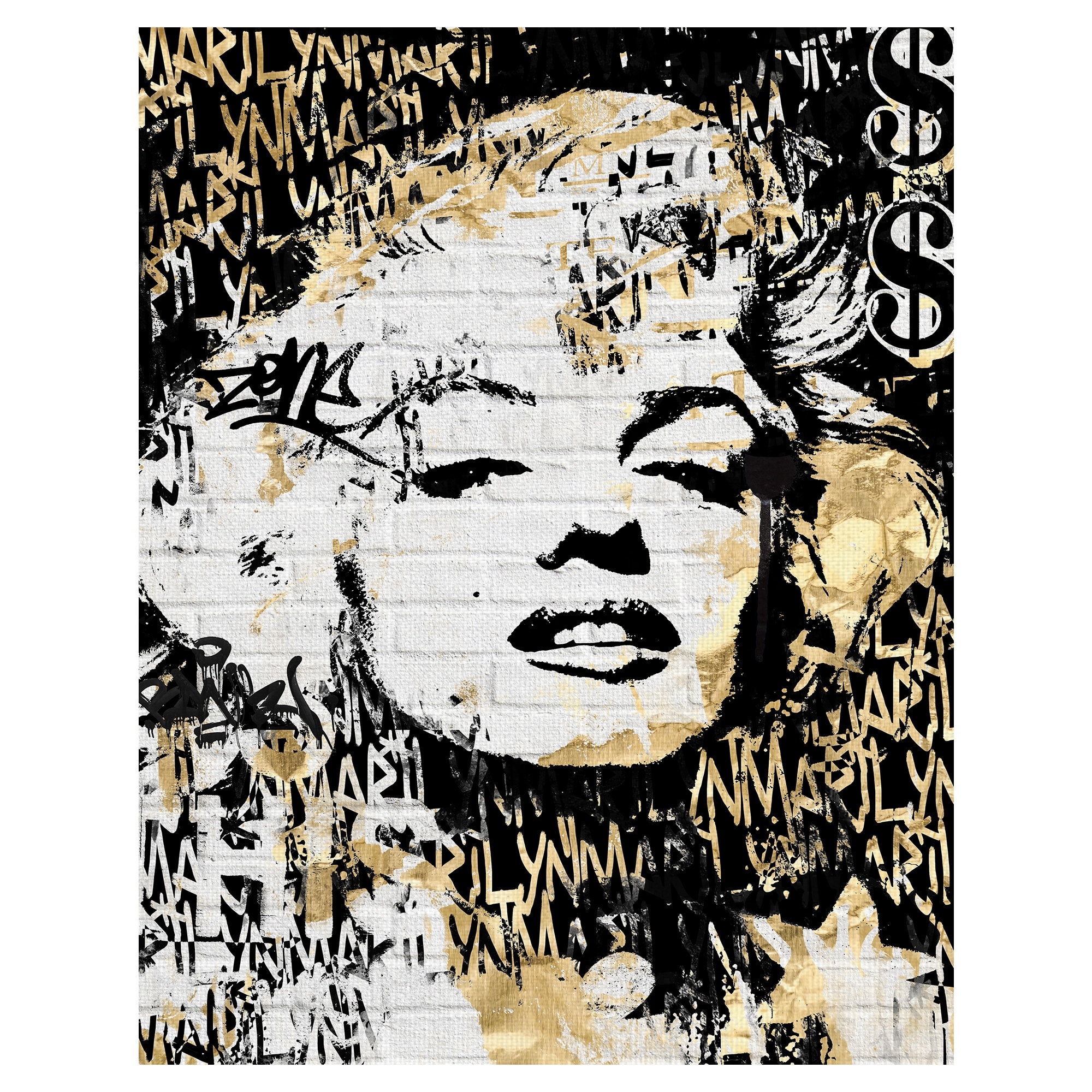 Marilyn in Gold by Belle Maison Canvas Art Print