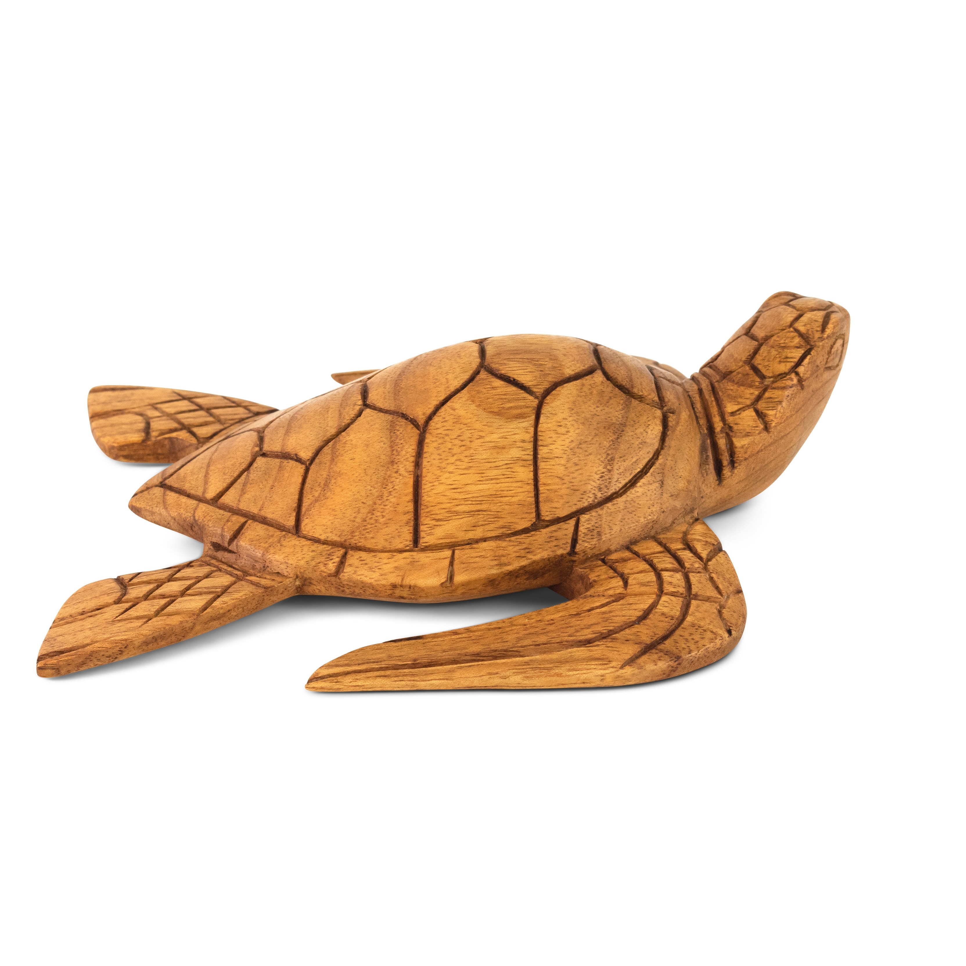 Wooden Tortoise Home Decor Sculpture Statue Hand Carved Decorative Accent Figurine Handcrafted Handmade Seaside Tropical