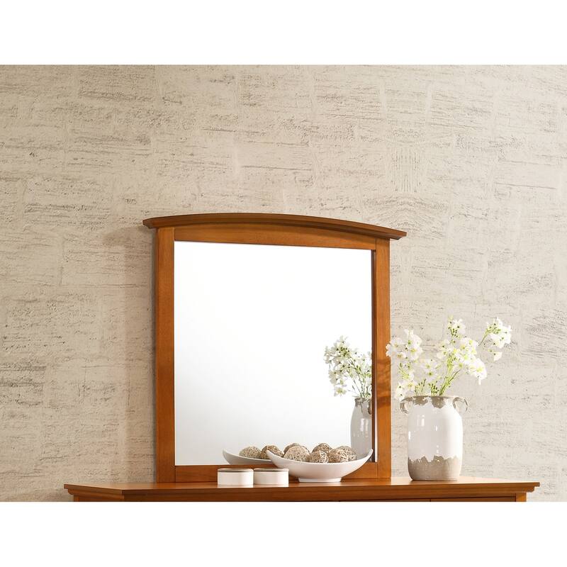 Wooden Framed Rectangular Dresser Wall Mirror - 37" - Brown