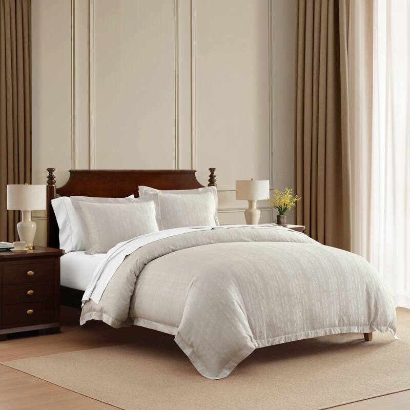 Martha By Martha Stewart Faux Bois Reversible Duvet Cover Set - Beige - King