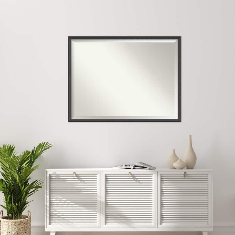Stylish Black Beveled Wood Framed Wall Mirror - Stylish Black