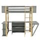 preview thumbnail 25 of 32, Twin Size Loft Bed with Built-in Storage Cabinet, Cubes & Foldable Desk, Solid Wood Loft Bed Frame for Kids Teens Adults