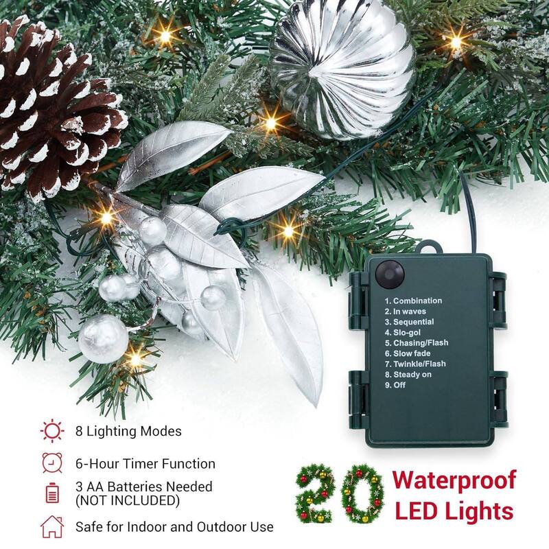 6ft Pre-Lit Artificial Christmas Garland for Home Decor - N/A