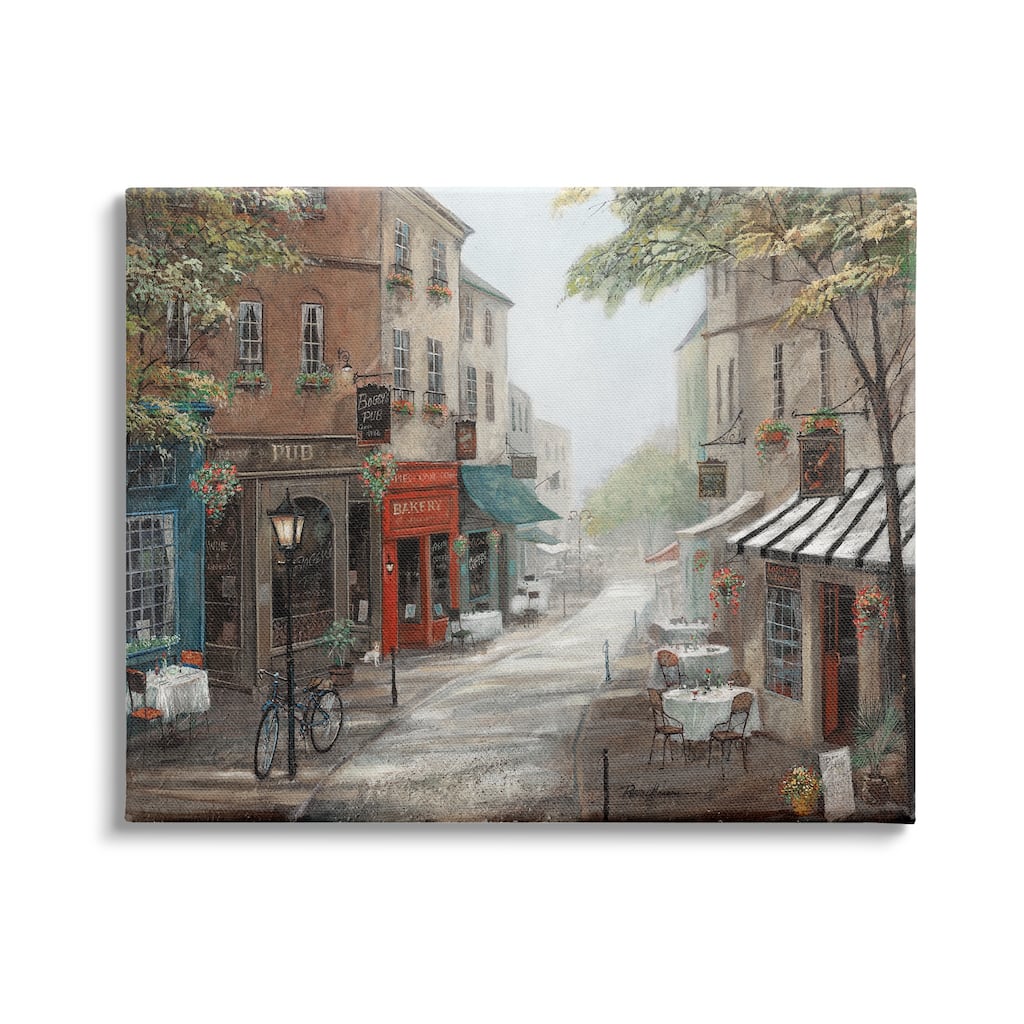 Stupell Classic European Urban Street Vintage Bistro Architecture Canvas Wall Art - Red