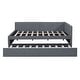 preview thumbnail 17 of 98, L-Shaped Backrest Daybed Upholstered Daybed Frame Classic Wood Slats Design with 2 Storage Drawers or Trundle, Full Size