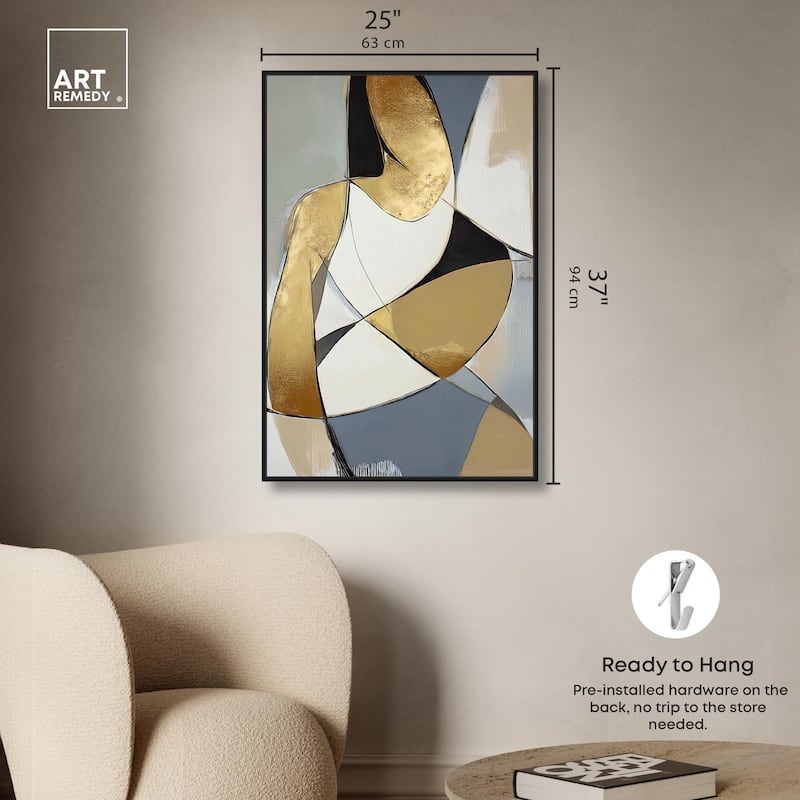 Gold Leaf Contours Canvas by Art Remedy