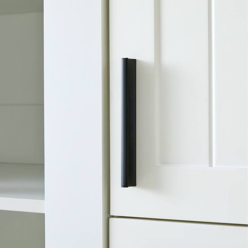 53" Modern Kitchen Pantry Cabinet with 6 Doors, Pull-Out Trays & Wine Rack