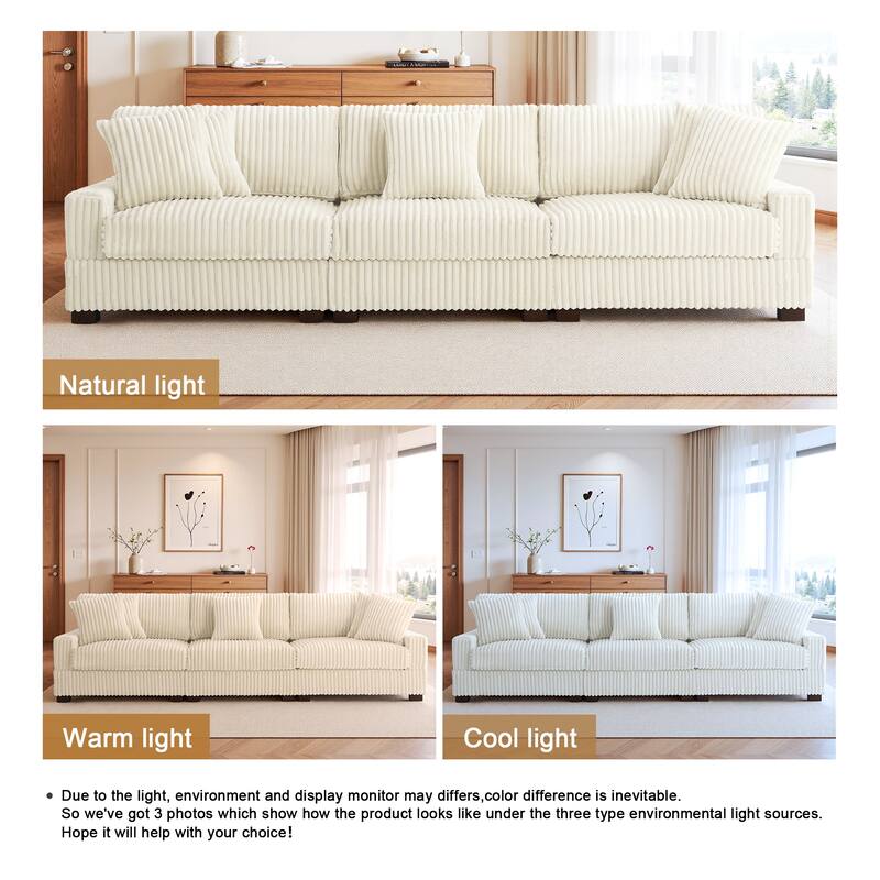 Modular Sectional Sofa Set with Adjustable Headrests and Ottomans