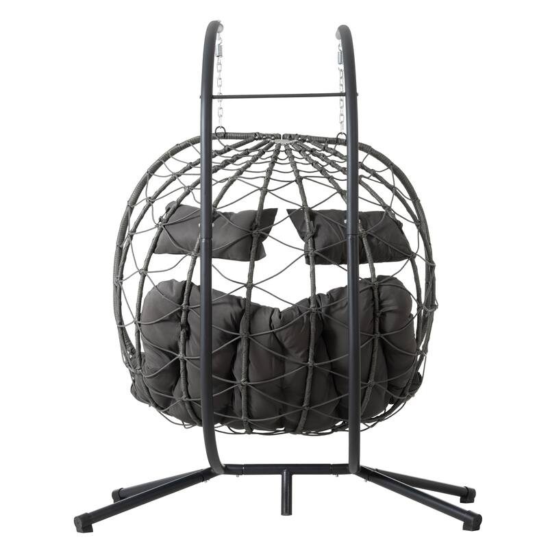 Steel Frame 2-Person Egg Chair with Stand