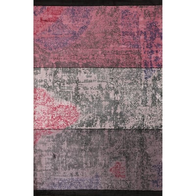 Contemporary Abstract Area Rug Handmade Modern Wool Carpet - 6'10" X 9'10"