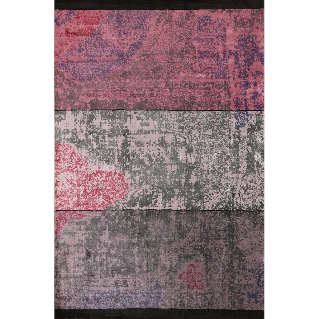 Contemporary Abstract Area Rug Handmade Modern Wool Carpet - 6'10" X 9'10"