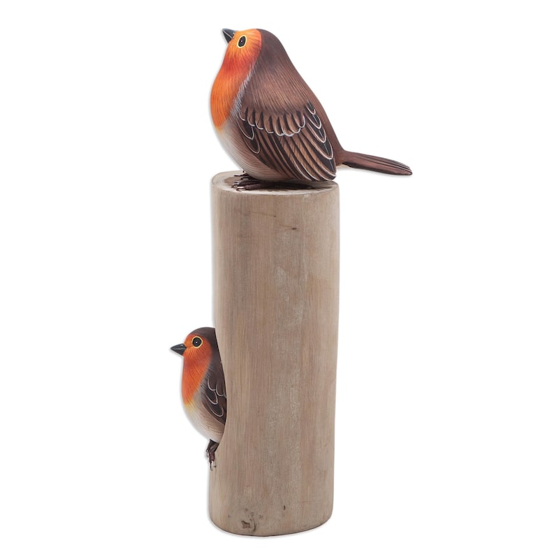 Novica Handmade Robins Apartment Wood Sculpture
