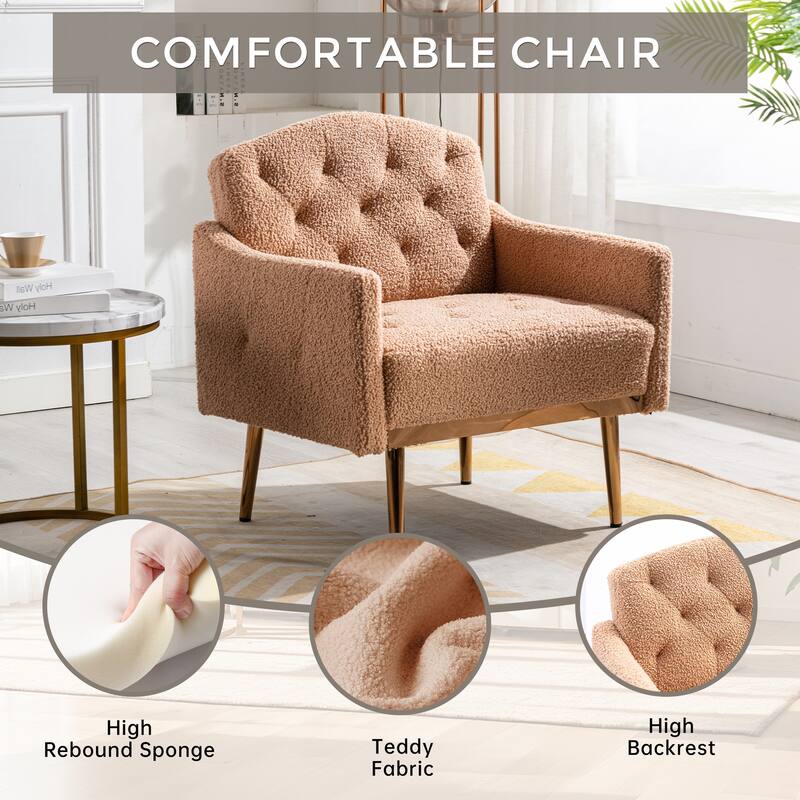 Tufted Decorative Fabric Armchair