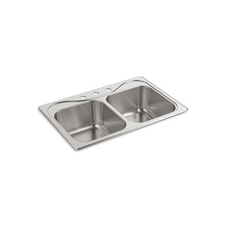 Sterling Southhaven 33-in. Double Bowl Drop-in 18 Gauge Stainless Steel Kitchen Sink