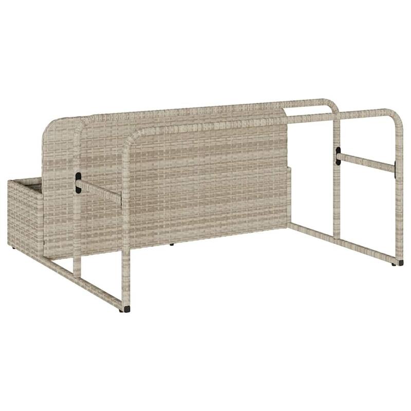 vidaXL Poolside Float Storage Beige/Black/Grey PE Rattan - 39.4 x 43.3 x 22.4